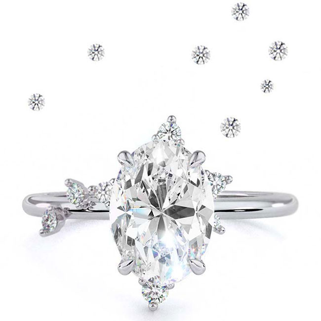 Lab Diamond Constellation Platinum Engagement Rings