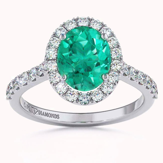 Halo Emerald Engagement Rings