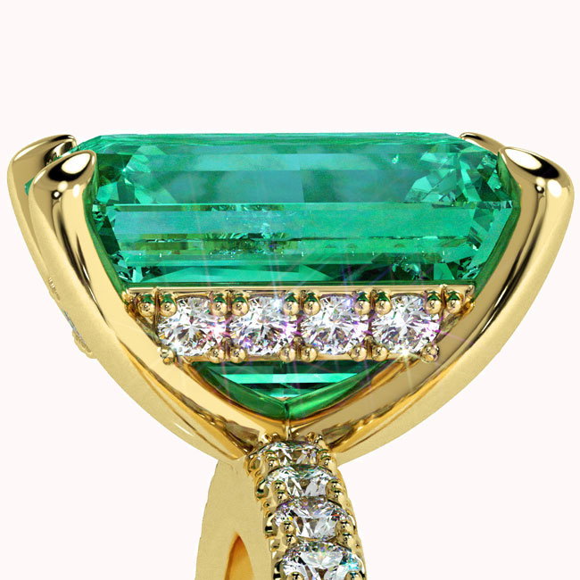 Yellow Gold Emerald Engagement Rings