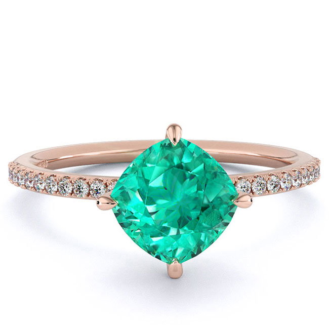 Rose Gold Side Stone Garnet Engagement Rings