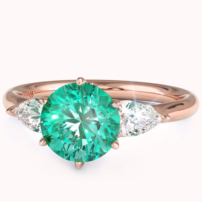 Rose Gold Trilogy Garnet Engagement Rings