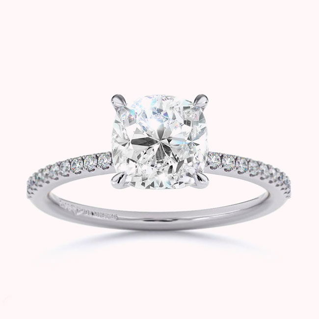Cushion Cut Platinum Engagement Rings