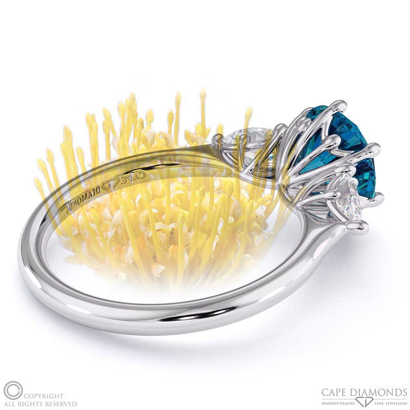 Pin Cushion Alexandrite Round Pear Trilogy Engagement Ring White Gold