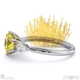 pin cushion yellow lab grown diamond round pear trilogy engagement ring white gold with 9k white gold metal and round shape diamond