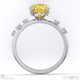 starlit yellow natural diamond hidden halo round side stone engagement ring white gold with 9k white gold metal and round shape diamond