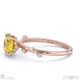 starlit yellow lab grown diamond hidden halo round side stone engagement ring rose gold with 18k rose gold metal and round shape diamond