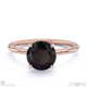black natural diamond round cut hidden halo engagement ring rose gold with 9k rose gold metal and round shape diamond