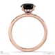 black natural diamond round cut hidden halo engagement ring rose gold with 9k rose gold metal and round shape diamond
