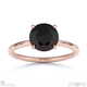 black natural diamond round cut hidden halo engagement ring rose gold with 9k rose gold metal and round shape diamond