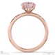pink natural diamond round cut hidden halo engagement ring rose gold with 9k rose gold metal and round shape diamond