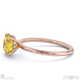yellow natural diamond round cut hidden halo engagement ring rose gold with 9k rose gold metal and round shape diamond