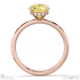 yellow natural diamond round cut hidden halo engagement ring rose gold with 9k rose gold metal and round shape diamond
