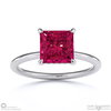 ruby princess cut hidden halo engagement ring white gold with 18k white gold metal and princess shape diamond
