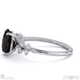 black natural diamond oval stardust engagement ring platinum with platinum metal and oval shape diamond