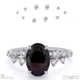 black natural diamond oval stardust engagement ring platinum with platinum metal and oval shape diamond