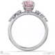 pink natural diamond oval cut stardust engagement ring white gold with 9k white gold metal and oval shape diamond