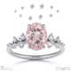 pink natural diamond oval cut stardust engagement ring white gold with 9k white gold metal and oval shape diamond