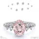 pink natural diamond oval cut stardust engagement ring white gold with 9k white gold metal and oval shape diamond