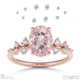 pink natural diamond oval cut stardust engagement ring rose gold with 9k rose gold metal and oval shape diamond
