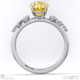stardust yellow lab grown diamond celestial oval cut engagement ring white gold with 18k white gold metal and oval shape diamond