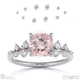 pink natural diamond cushion cut stardust engagement ring white gold with 18k white gold metal and cushion shape diamond