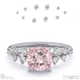 pink natural diamond cushion cut stardust engagement ring white gold with 18k white gold metal and cushion shape diamond