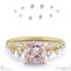 pink natural diamond cushion stardust engagement ring yellow gold with 18k yellow gold metal and cushion shape diamond