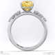 stardust yellow natural diamond celestial cushion cut engagement ring white gold with 9k white gold metal and cushion shape diamond