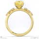 stardust yellow lab grown diamond celestial cushion cut engagement ring yellow gold with 9k yellow gold metal and cushion shape diamond