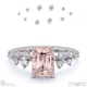 pink natural diamond emerald stardust engagement ring white gold with 18k white gold metal and emerald shape diamond
