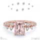 pink natural diamond emerald cut stardust engagement ring rose gold with 18k rose gold metal and emerald shape diamond
