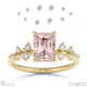 pink natural diamond emerald stardust engagement ring yellow gold with 18k yellow gold metal and emerald shape diamond