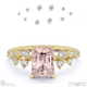 pink natural diamond emerald stardust engagement ring yellow gold with 18k yellow gold metal and emerald shape diamond