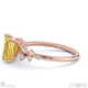 stardust yellow natural diamond celestial emerald engagement ring rose gold with 9k rose gold metal and emerald shape diamond