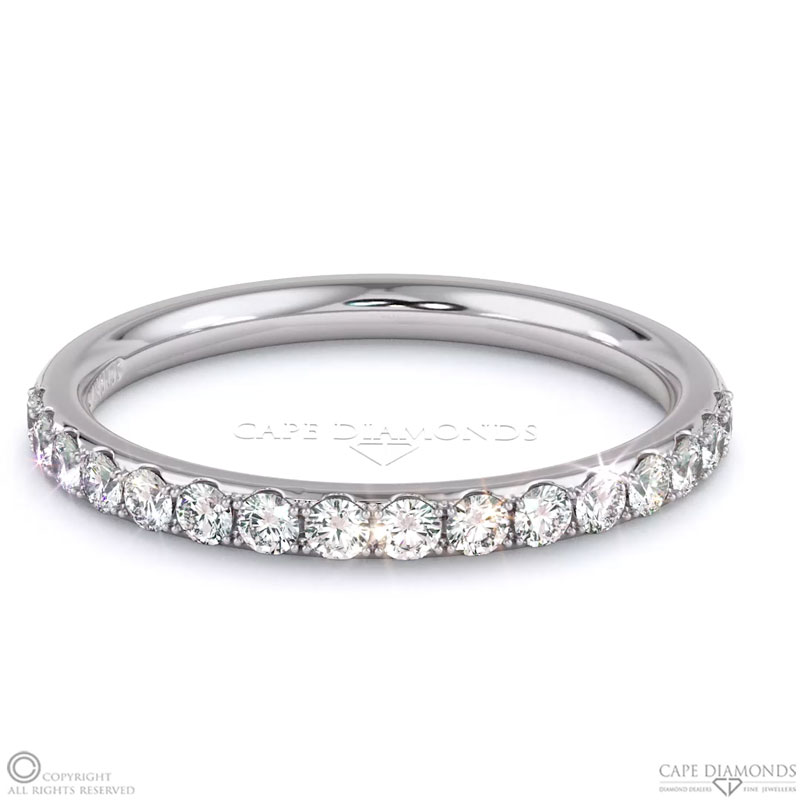 0.02ct-Small Diamond White Gold Womans Half Eternity Ring