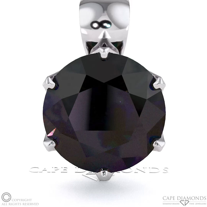 Lab Black Diamond White Gold Blushing Bride Pendant