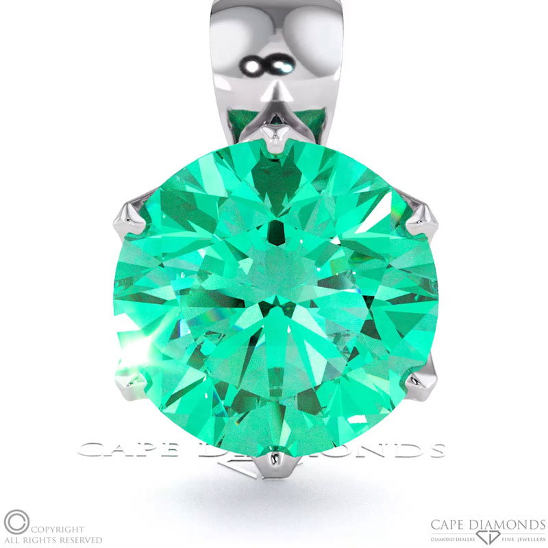 Emerald White Gold Blushing Bride Pendant