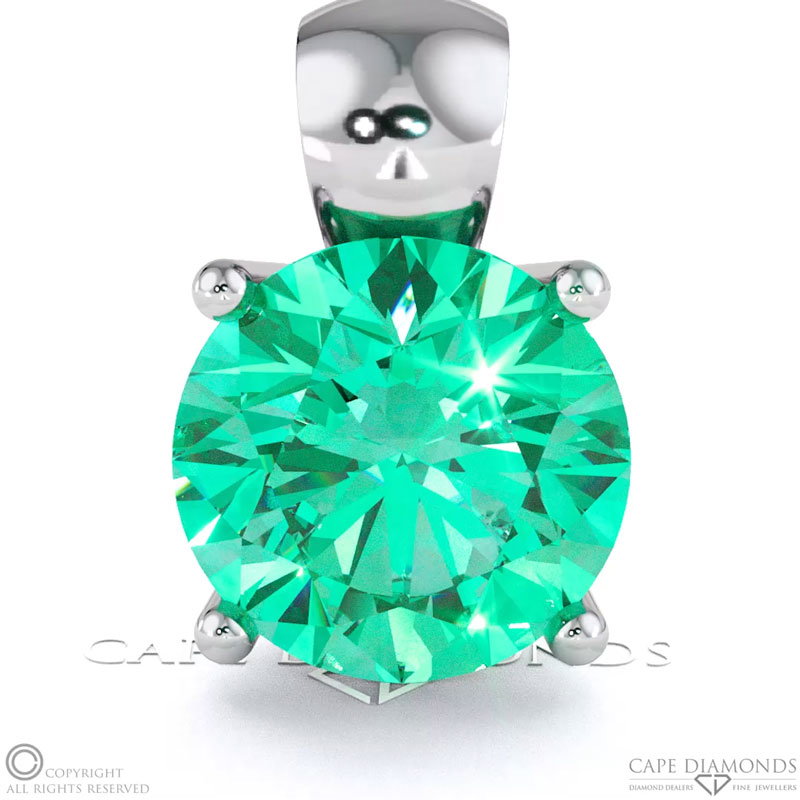 Emerald White Gold 4 Claw Pendant
