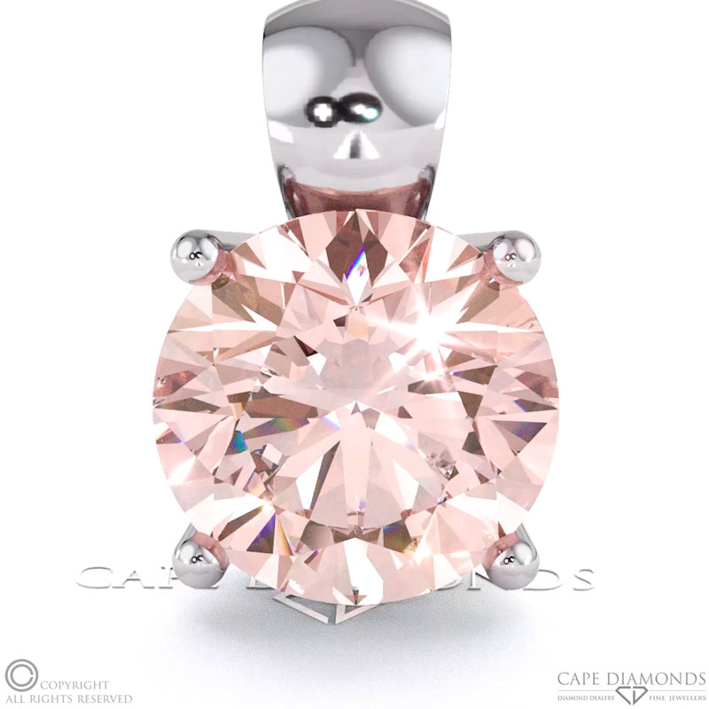 Morganite White Gold 4 Claw Pendant