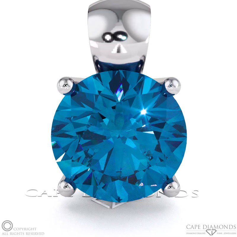 Sapphire White Gold 4 Claw Pendant