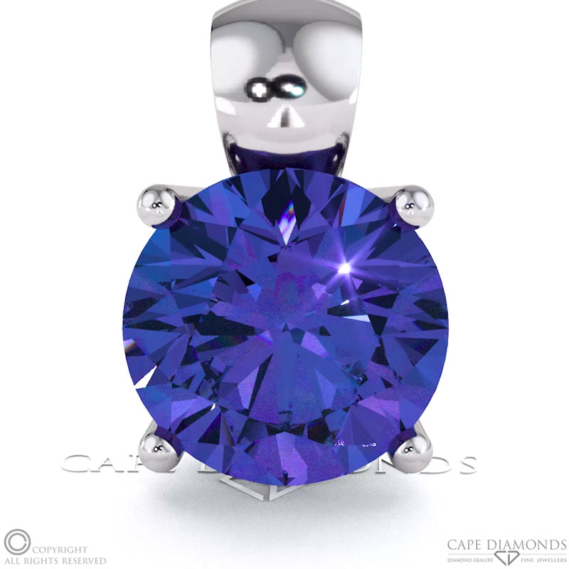 Tanzanite White Gold 4 Claw Pendant