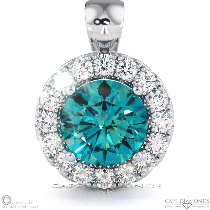 Alexandrite White Gold Halo Pendant