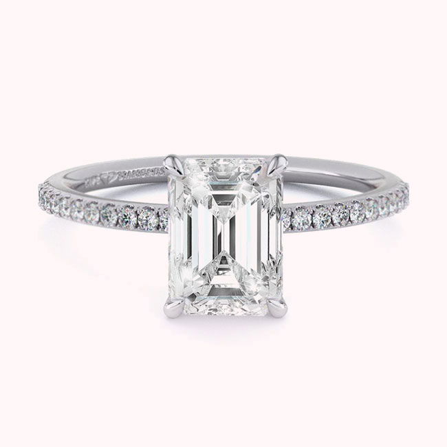 Side Stone Platinum Diamond Engagement Rings