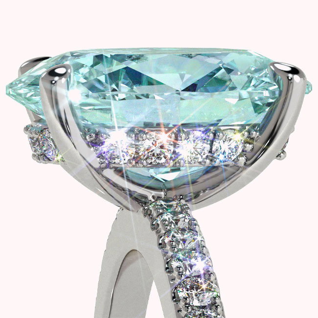 Platinum Blue/Paraiba Tourmaline Engagement Rings
