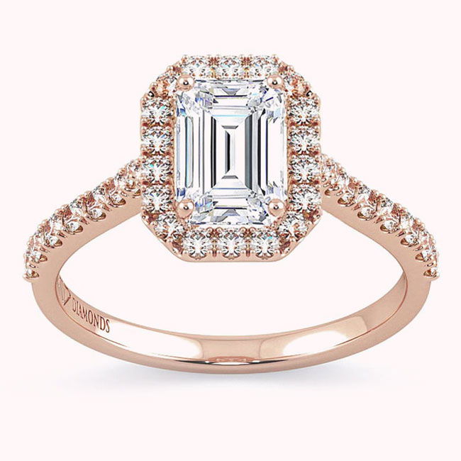 Halo Diamond Rose Gold Engagement Rings
