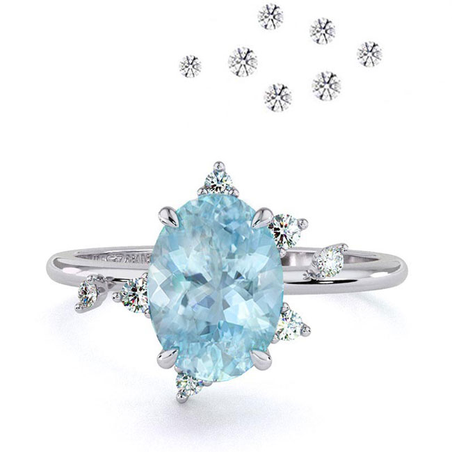 Celestial Blue/Paraiba Tourmaline Engagement Rings