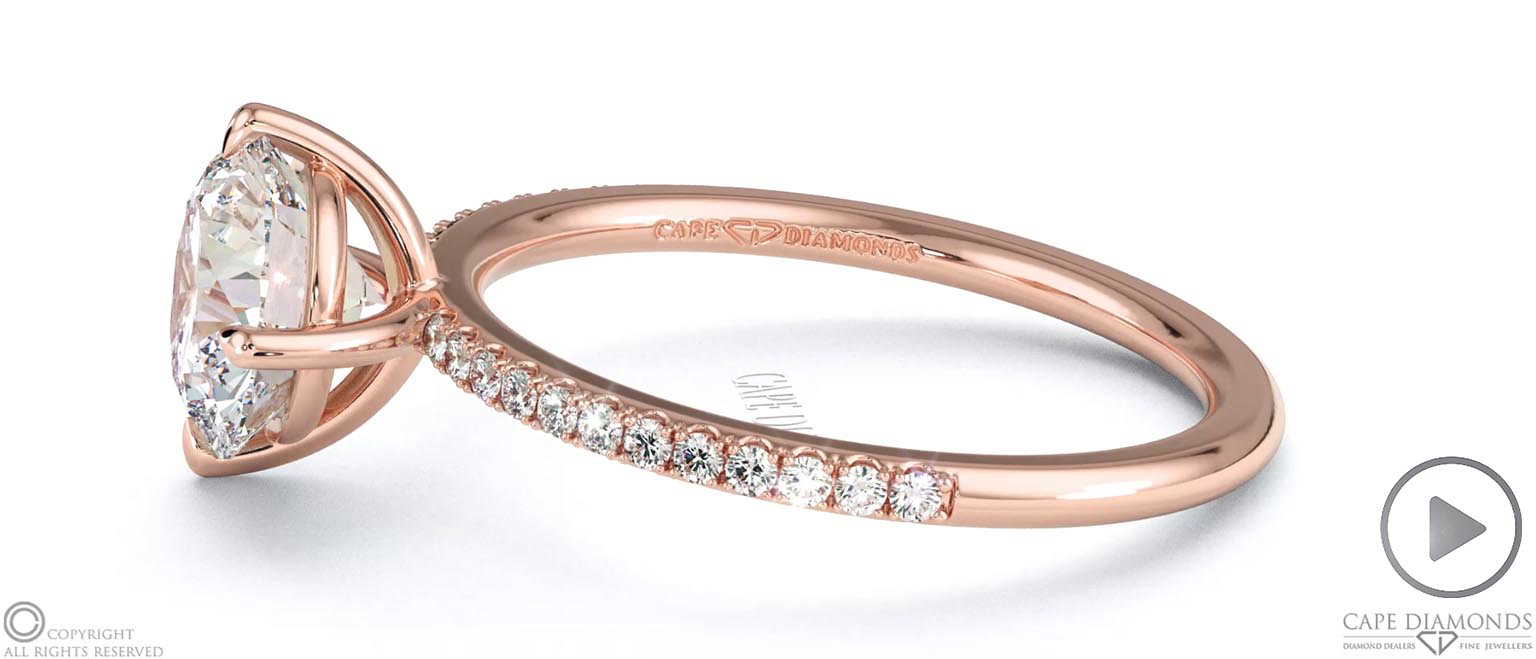 Lab Grown Diamond Round Cut Pave Engagement Ring Rose Gold top video