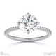 natural diamond east west round cut sidestones engagement ring white gold with 18k white gold metal and round shape diamond