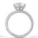 natural diamond east west round cut sidestones engagement ring white gold with 18k white gold metal and round shape diamond