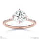 lab grown diamond round cut pave engagement ring rose gold with 9k rose gold metal and round shape diamond